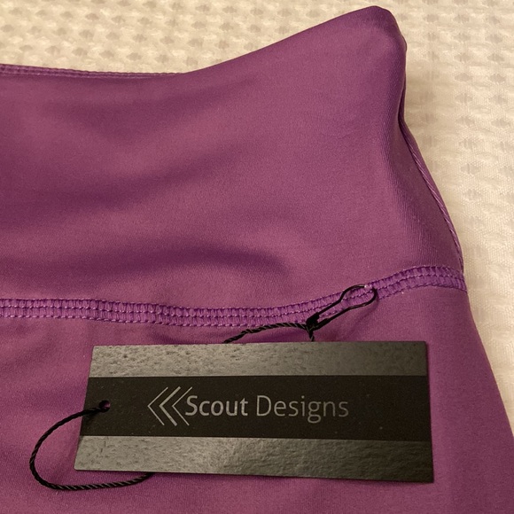 NEW! $78 SCOUT DESIGNS Geometric Hexagonal Capri Crop Leggings S Purple - Picture 9 of 14